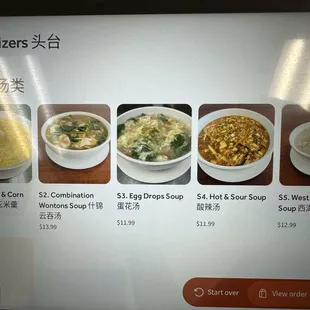 Soup menu.