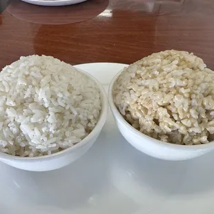White rice versus brown rice. I prefer the taste of white rice.