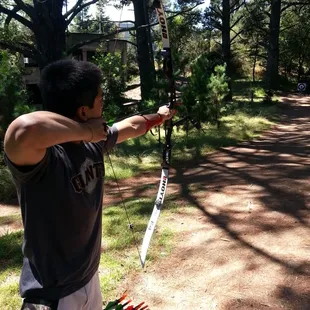40 yd at the first "hole" on the front course