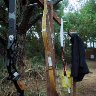 Bow holder stands along practice range and every course target (42 total)!  Photo by Mark Johnston -  https://www.instagram.com/mj_cinema/