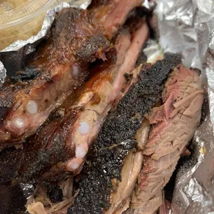 Brisket was solid. Ribs could use some work. Sauce was great