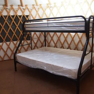 bunkbed inside the yurt