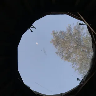 Looking through the dome on the yurt