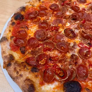 Sausage &amp; Pepp (with Calabrian chilis added).