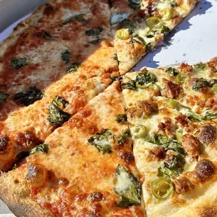 Delicious thin crust pizza.