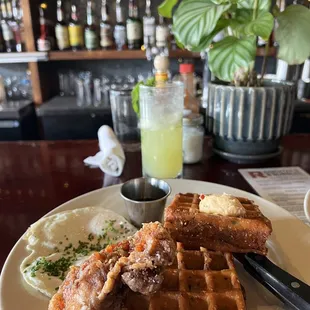 Karaage chicken and waffles   Taste bud happiness