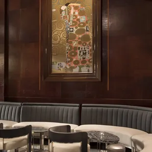 a corner seating area in a hotel lobby