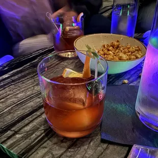 Big Chair cocktail and spicy mixed nuts