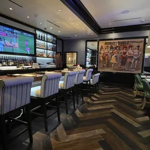the bar and dining area