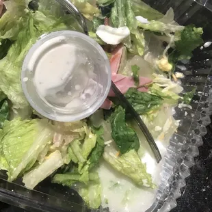 Salad had at least a cup of water just sitting at the bottom of my Cobb salad