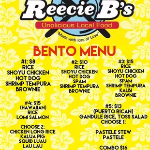 ReecieB&apos;s Bento Menu