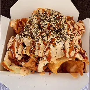 Spicy Ahi Poke Wonton Nacho Chips