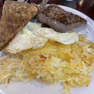 Steak and eggs