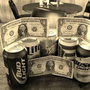 $1.50 for Can beers on Monday and Tuesday nights