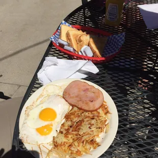 Eat breakfast outside on a beautiful day
