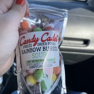 Delicious freeze dried sour skittles