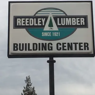 Reedley Lumber Street Sign