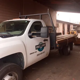 Reedley Lumber delivery trucks getting ready to zoom around town.