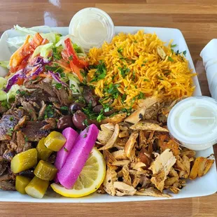 Mixed Chicken &amp; Beef Shawarma Platter