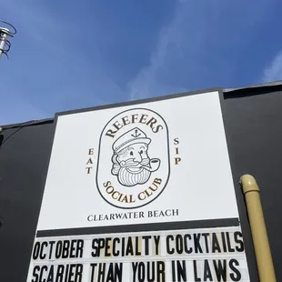 a sign for the restaurant