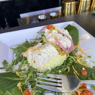 Crab salad avocado boats.
