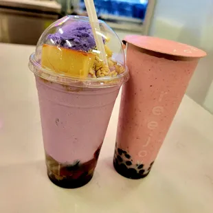Special Taro Halo-halo &amp; Strawberry Smoothie with Boba