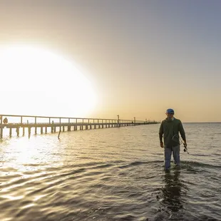 Wade fish steps from Reel 'em Inn Rockport.