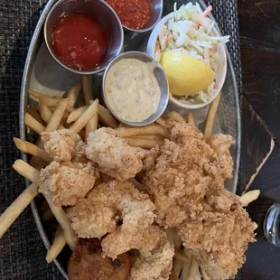 Fish camp classic combo of shrimp and cod filet