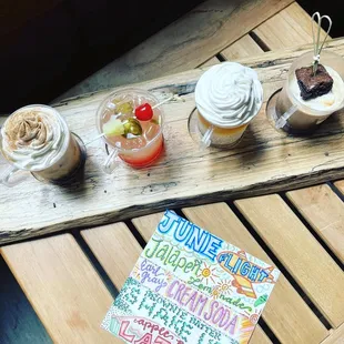 REEL FLIGHTS! Each month we come out with a new MUST TRY Flight! Comes with 4 drinks &amp; a house made bakery item!