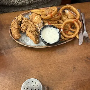 Chicken tenders are brined overnight and awesome!