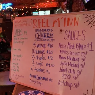 Final menu before closure