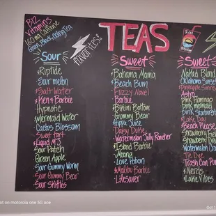 Tea Menu