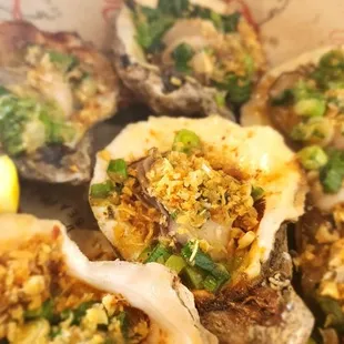 Grilled oysters