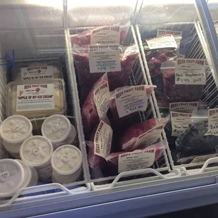 Apple ice cream and frozen fruit!