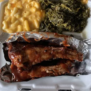 Ribs, Mac &amp; Cheese, Greens