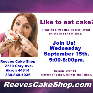 Cake Tasting Open House