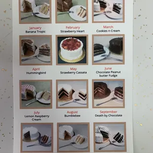 2020 Cake of the month