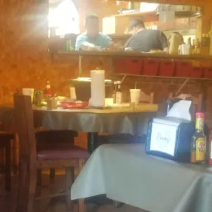 a table with a laptop on it