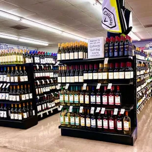 a variety of wines on display