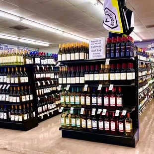 a variety of wines on display