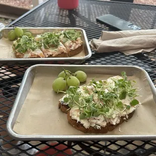 Loaded Lox. One on gf bread and the other on regular bread