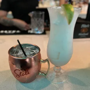 Blueberry Lemonade Mule $12. Beach Please $12