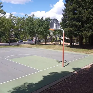 Basketball court with only one hoop