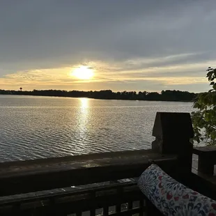 Patio overlooking Deep Lake.