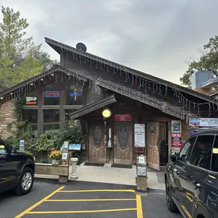Front door of Reflections, cabin style.