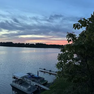 Sunset over Deep Lake from deck
