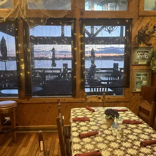 Bar table overlooking Deep Lake