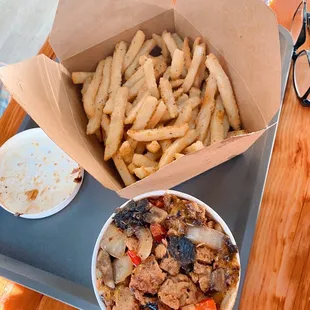 Loaded Mac and Parmesan Truffle Fries
