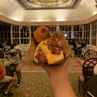 Mac &amp; Cheese Dog Basket with Cuties Mandarin Orange, tastes ok, probably wouldn&apos;t get this again.