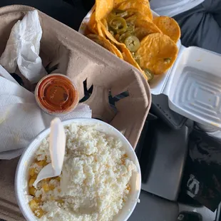 Elote and nachos